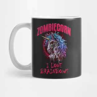 Zombiecorn I Love Brainbows Zombie Unicorn Mug